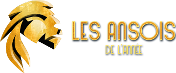 Logo vertical Les Ansois de l’année avec une tête de lion stylisée dorée